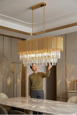 Lustre plafonnier lustre de plafond en or de luxe lustre en cristal