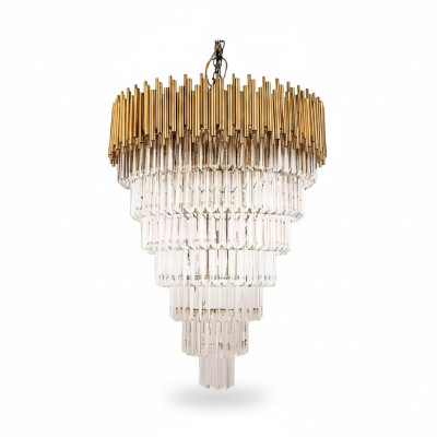 Lustre Lustre Plafonnier Lustre de luxe Lampe de plafond Crystal Or Cône