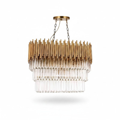 Luminaire Lampe de plafond Lustre Lustre de plafond luxueux en or cristal
