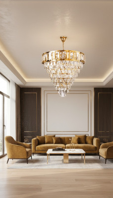 Lustre plafonnier de luxe en or lampe de plafond lustre cristal 80x90cm