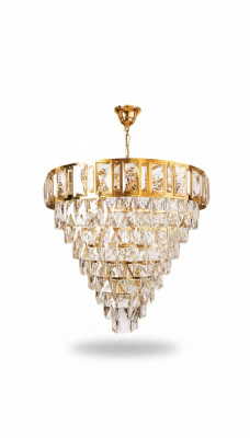 Lustre plafonnier de luxe en or lampe de plafond lustre cristal 80x90cm