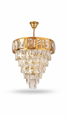 Lustre de plafond de luxe en or Chandelier Luminaire en cristal