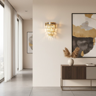 Appliques murales lampe murale lampe murale lustre appliques murales en cristal doré