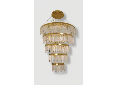 Lustre de plafond de lustre de lampe de cristal de luxe d'or de Lumière de plafond du lustre