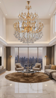 Lustre de plafond en or Royal Luxury Chandelier Lustre Cristal