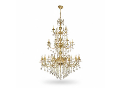 Lustre Lustre Plafonnier xxl Luxe Or Lampe de plafond en cristal