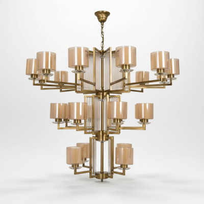 Plafonnier Lustre de luxe doré Lampe de plafond L=ustre en verre Moderne