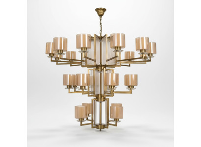 Plafonnier Lustre de luxe doré Lampe de plafond L=ustre en verre Moderne