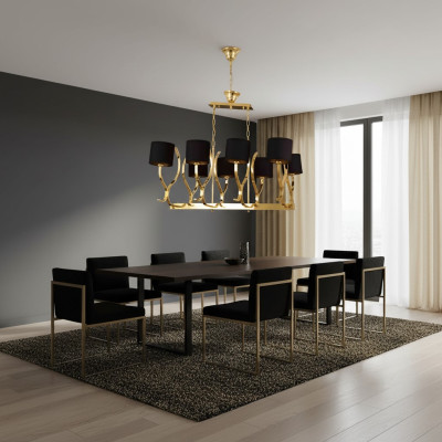 Lustre suspendu plafonnier xxl Luminaire Or Applique de plafond Lustré Métal