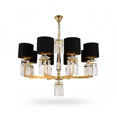 Lustre Lustre de plafond en or Lampe de plafond Lustre Cristal Noir