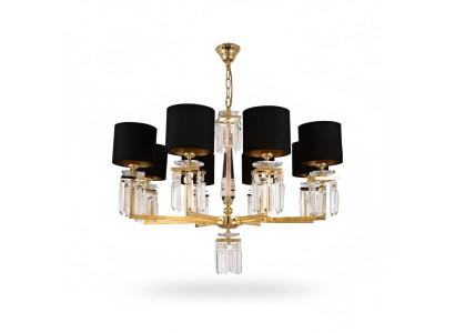 Lustre Lustre de plafond en or Lampe de plafond Lustre Cristal Noir