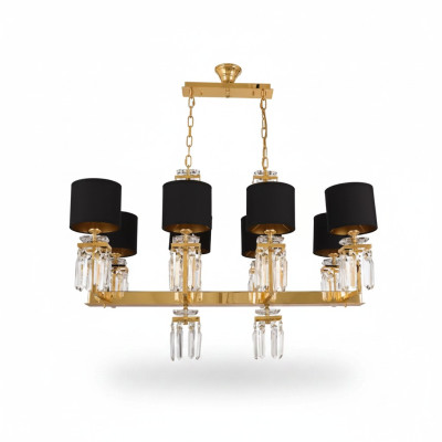 Plafonnier Lustre Or Lampe de plafond Lustre Cristal Noir