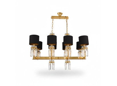 Plafonnier Lustre Or Lampe de plafond Lustre Cristal Noir