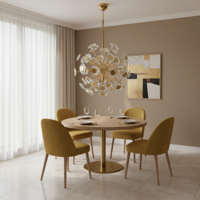 Lustre Lustre Plafonnier en Or Lampe de plafond en Cristal Moderne
