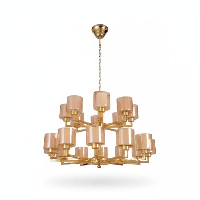 Lustre de plafond doré Suspension Lumière Plafonnier Lustre Verre Moderne neuf