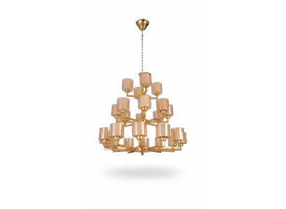 Lustre de plafond moderne en or Suspension lumineuse Plafonnier en verre XXL