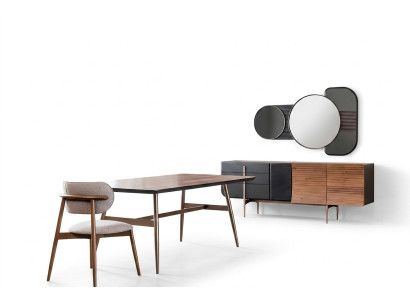 Groupe Salle à manger Table à manger Chaises Buffet 8 pièces Table en bois Marron neuf