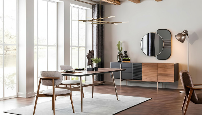 Luxuriöses Sideboard Spiegel Kommode Lowboard Esszimmermöbel Set Nagelneu