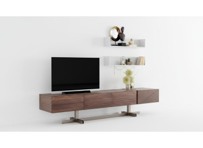 Moderne, élégante armoire TV fabriquée en bois de haute qualité et durable.