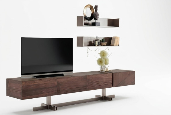 Armoire TV luxueuse de style moderne fabriquée en bois durable.