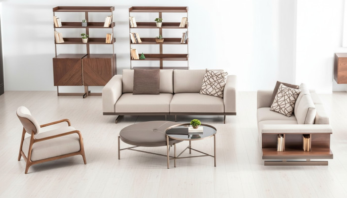 Ensemble de canapé moderne, meuble de luxe, tissu d'ameublement, canapé gris moderne