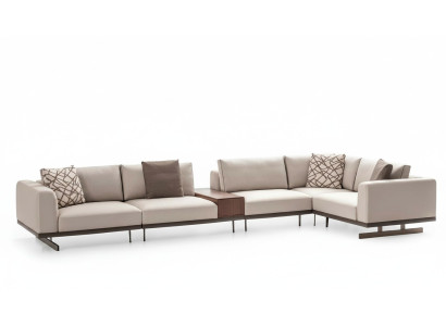 Grand canapé d'angle en tissu Mobilier canapés en forme de L canapés canapés beige dans le salon