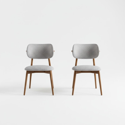 Ensemble de chaises de salle à manger 4 pièces Chaise de cuisine Chaises sans accoudoirs Tissu gris