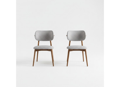 Ensemble de chaises de salle à manger 4 pièces Chaise de cuisine Chaises sans accoudoirs Tissu gris
