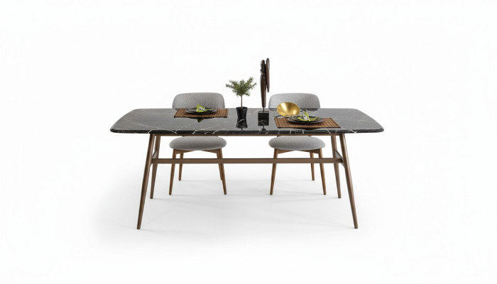 Table de salle à manger Table à diner Table Coin repas Marbre Noir Salle à manger Design