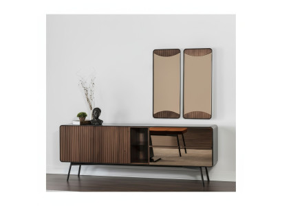 Commode Commode Commode Miroir Bois Moderne Marron Ensemble Suite