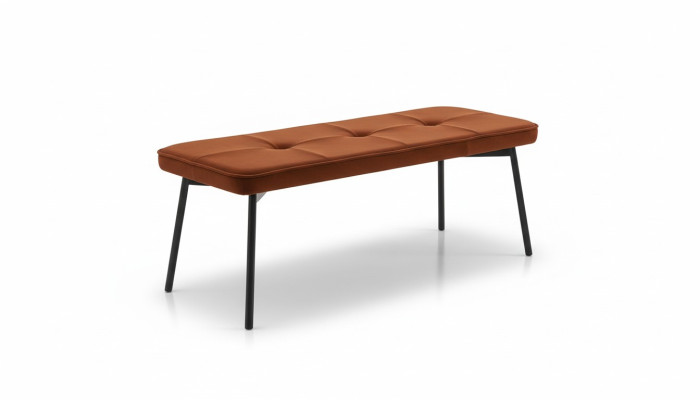 Sièges de banc Banc rembourré Banc en bois Rembourré Tissu Moderne Orange nouveau