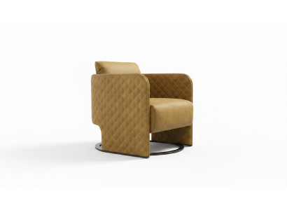 Fauteuil à ailes Fauteuil cocktail Banquette en cuir synthétique moderne jaune Design