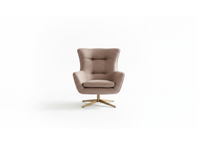Moderne Sessel Flügelsessel Luxus Cocktailsessel beige Kunstleder neu