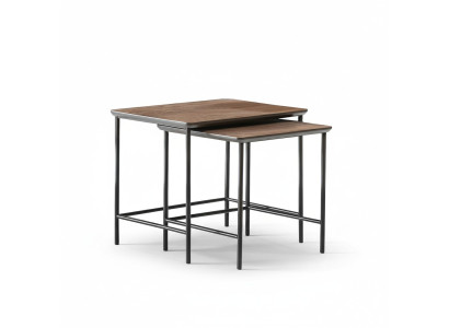 Tables d'appoint de luxe Table basse moderne Ensemble complet en bois brun neuf