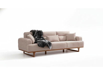 Ensemble de canapé beige Trois places Fauteuil Fauteuil de luxe Beige Meubles modernes
