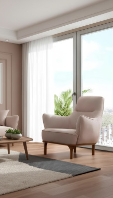 Fauteuil moderne Fauteuil cocktail Fauteuil à ailes Meubles design Meubles en bois beige