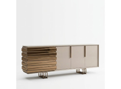 Sideboard Commode Armoire en bois Armoire Beige Or Luxe Salon