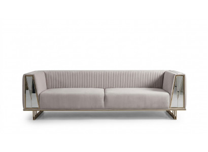 Suite moderne canapé trois places en tissu bleu-gris Ensemble de canapé 2 pièces design