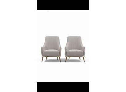 Fauteuil Fauteuil à ailes en groupe Moderne Tissu Polyester 2 pièces Gris