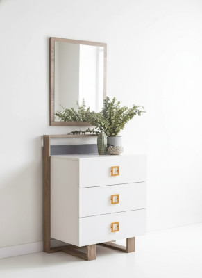 Groupe de commodes avec miroir Commodes Bois Blanc Chambre d'enfant Ensemble de garde-robe