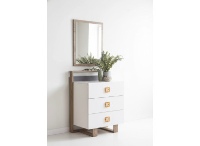 Groupe de commodes avec miroir Commodes Bois Blanc Chambre d'enfant Ensemble de garde-robe