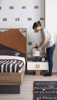 Table de chevet console de nuit table de chevet pour enfants Chambre d'enfants Bois Gris Moderne