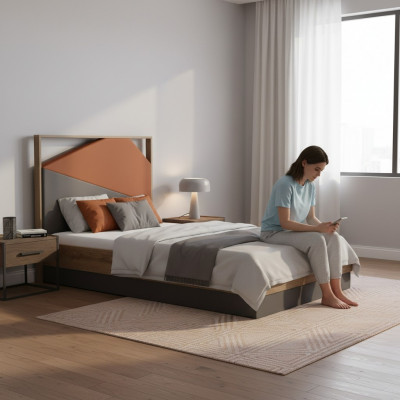 Lit pour enfants 120 cm Cadre de lit pour enfants Chambre d'enfant Cadre de lit en bois Gris