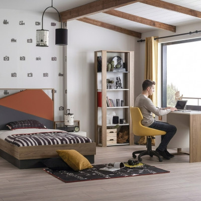 Complétez le mobilier pour enfants Complétez le lit pour enfants Chambre d'enfant Bois Gris Ensemble 4 pièces