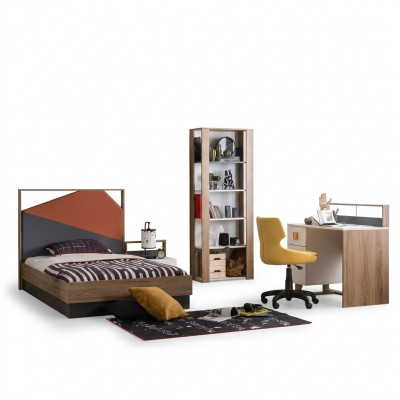 Complétez le mobilier pour enfants Complétez le lit pour enfants Chambre d'enfant Bois Gris Ensemble 4 pièces