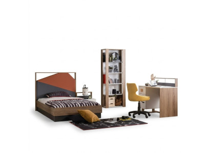 Complétez le mobilier pour enfants Complétez le lit pour enfants Chambre d'enfant Bois Gris Ensemble 4 pièces