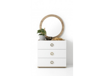Groupe de commode avec miroir Commodes en bois blanc Ensemble de chambre à coucher