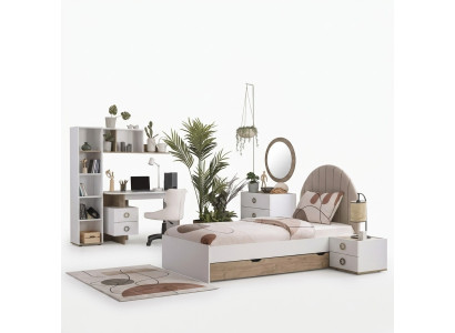 Cadre de lit Lit enfant Mobilier enfant Chambre enfant Lit Bois Blanc Moderne