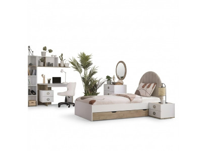Cadre de lit Lit d'enfant Mobilier pour enfants Chambre d'enfants Lit Bois Blanc Moderne