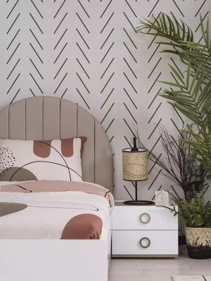 Suite de lit pour enfants Chambre d'enfants Table de chevet Lit Bois Blanc Ensemble 4 pièces